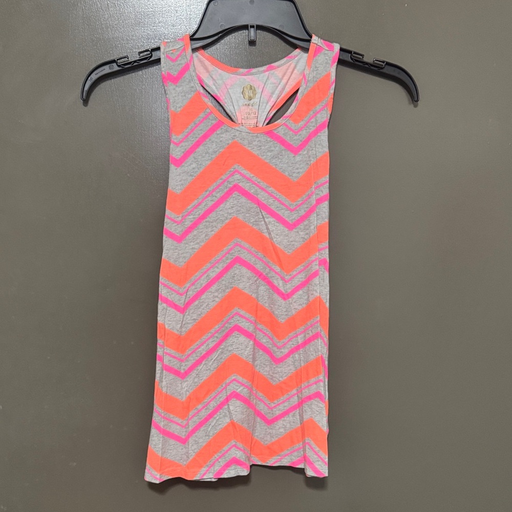 Total Girl Pink and Orange Chevron Tank Top
